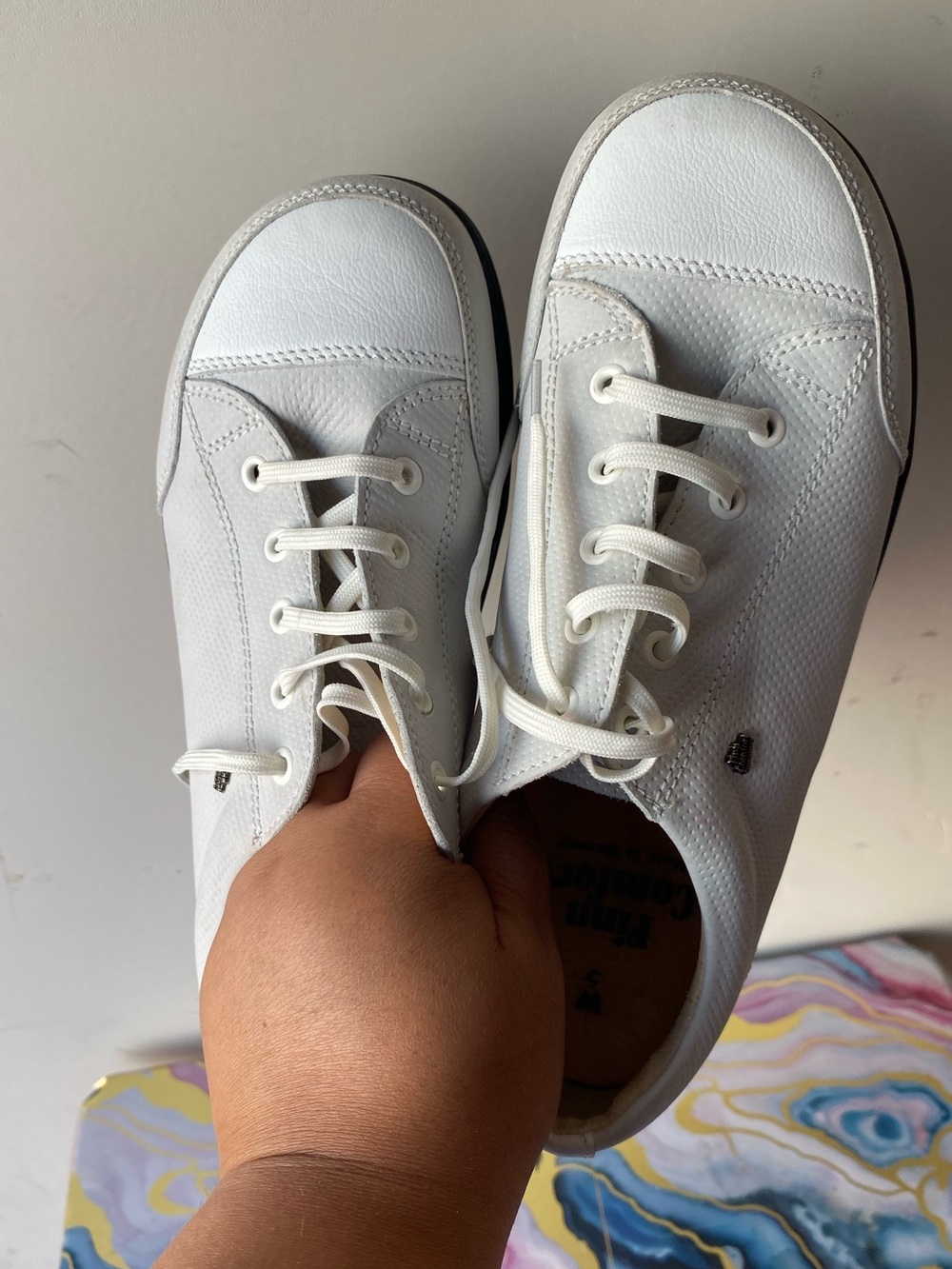 Finn Comfort White Perforated Leather Lace Up Walking Sneaker Shoes UK 5 US 7.5 - Picture 9 of 13
